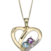 9 Carat Yellow Gold Couples Heart Pendant