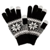 Satzuma Black Snow Flakes Touch Screen Gloves