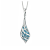 Ladies 9ct gold blue topaz, pendant & necklace