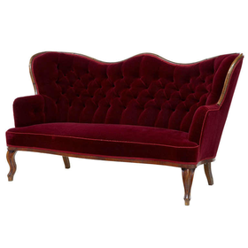 19th Century High Victorian Mahogany Serpentine Sofa