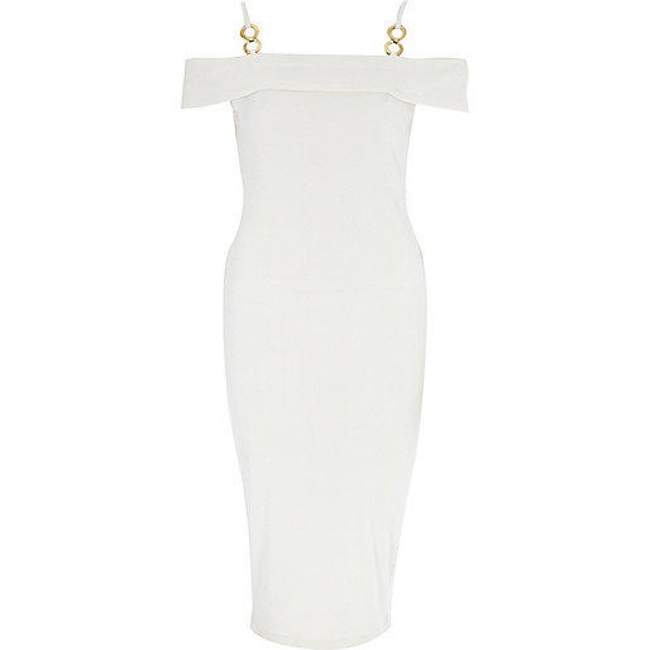 river island white bodycon dress