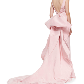Oscar de la Renta Sleeveless Oversize Bow-Back Gown