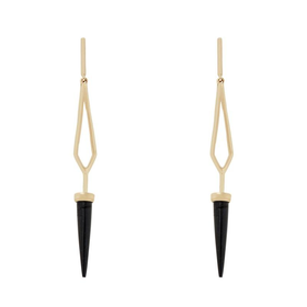 Monique P?an Black Jade Earrings - Black & Gold Pendulum Earrings - ShopBAZAAR